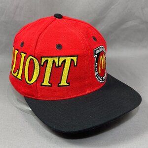 Vtg Kudzu Bill Elliott 94 McDonalds Racing NASCAR Snapback Hat Big Logo Mens 90s